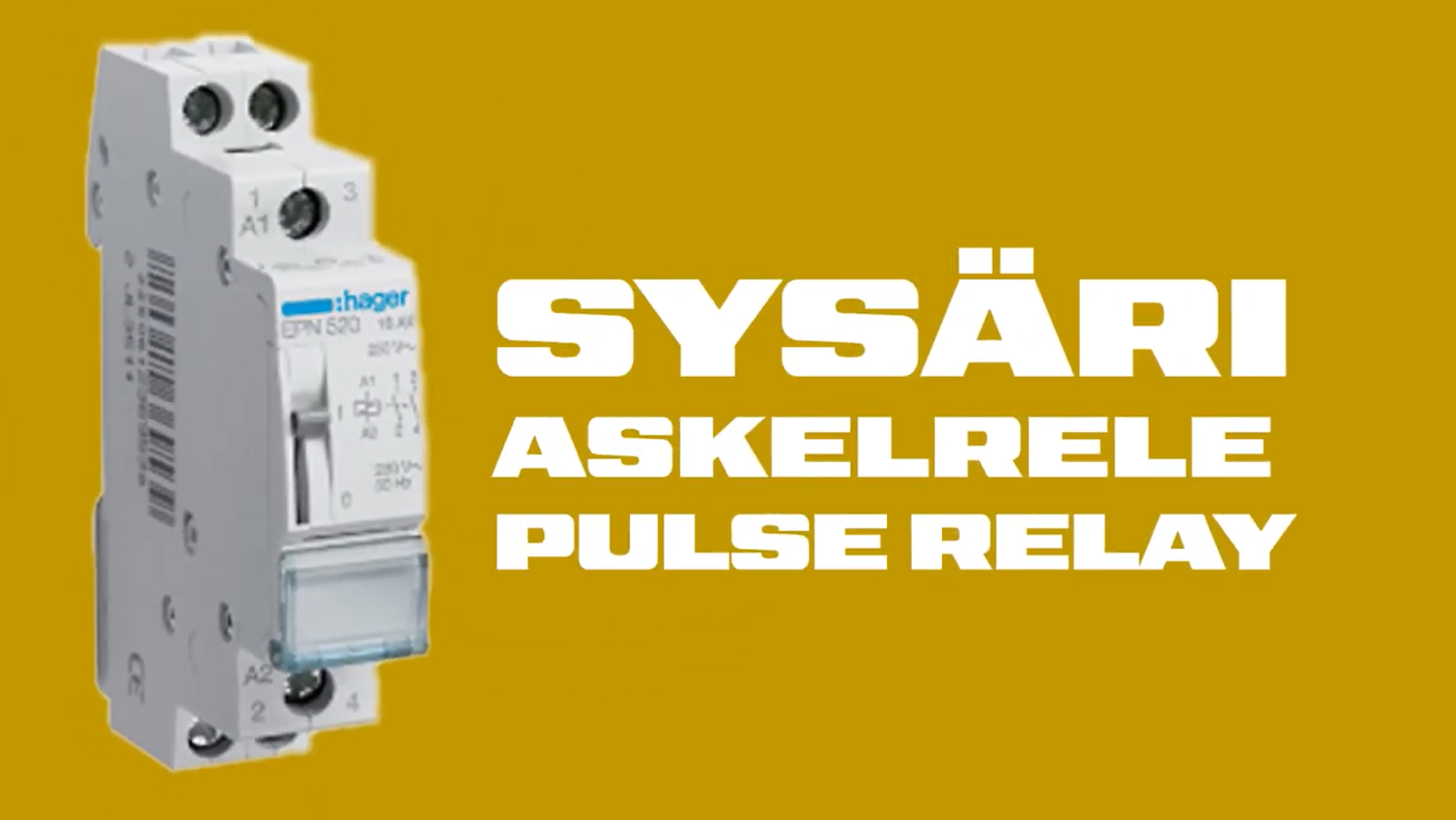 Kuvassa askelrele ja teksti. Teksti kuvassa: Sysäri, askelrele, pulse relay